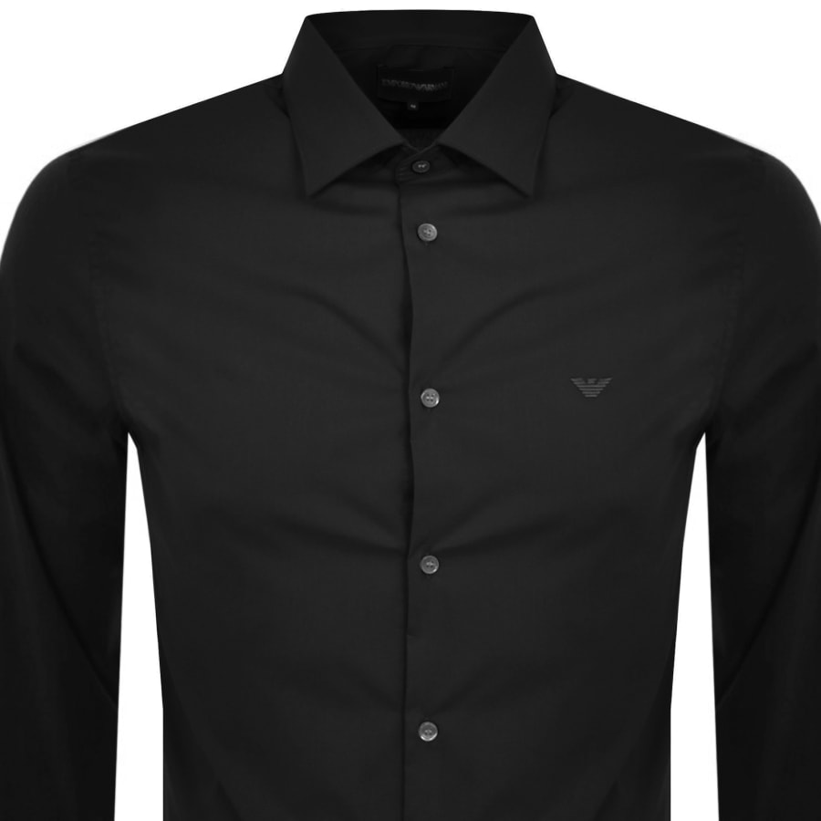 Armani black dress shirt online